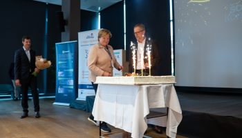 20. Adriatik kontroling konferenca - Hotel Jama, praznovanje 30. obletnice Šole kontrolinga - v ozadju vodja šole, Dragica Erčulj, Jan Markun (levo) in Daniel Potočnik (desno, partner in CFO v CRMT, d.o.o.), Foto: Mateja Pivk, Artinfoto