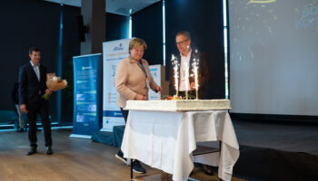 20. Adriatik kontroling konferenca - Hotel Jama, praznovanje 30. obletnice Šole kontrolinga - v ozadju vodja šole, Dragica Erčulj, Jan Markun (levo) in Daniel Potočnik (desno, partner in CFO v CRMT, d.o.o.), Foto: Mateja Pivk, Artinfoto